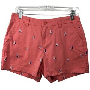 Magellan Outdoors Shorts Womens 2 Pink with Sailboat‎ Pattern Sailing Boating